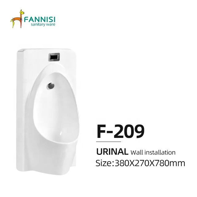 Fannisi Chinese Rectangle Wall Urinal White Porcelain Toilet Bowl with Sensor for Male Wc Public Toilets