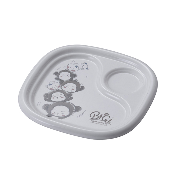 Heavy Duty Squrare Melamine 2 Divided Plate