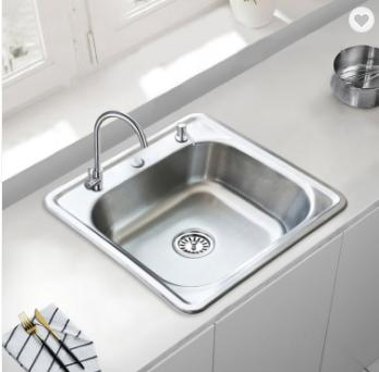High Grade Material 304/201 Stainless Steel Single Bowl Press Kitchen Sink