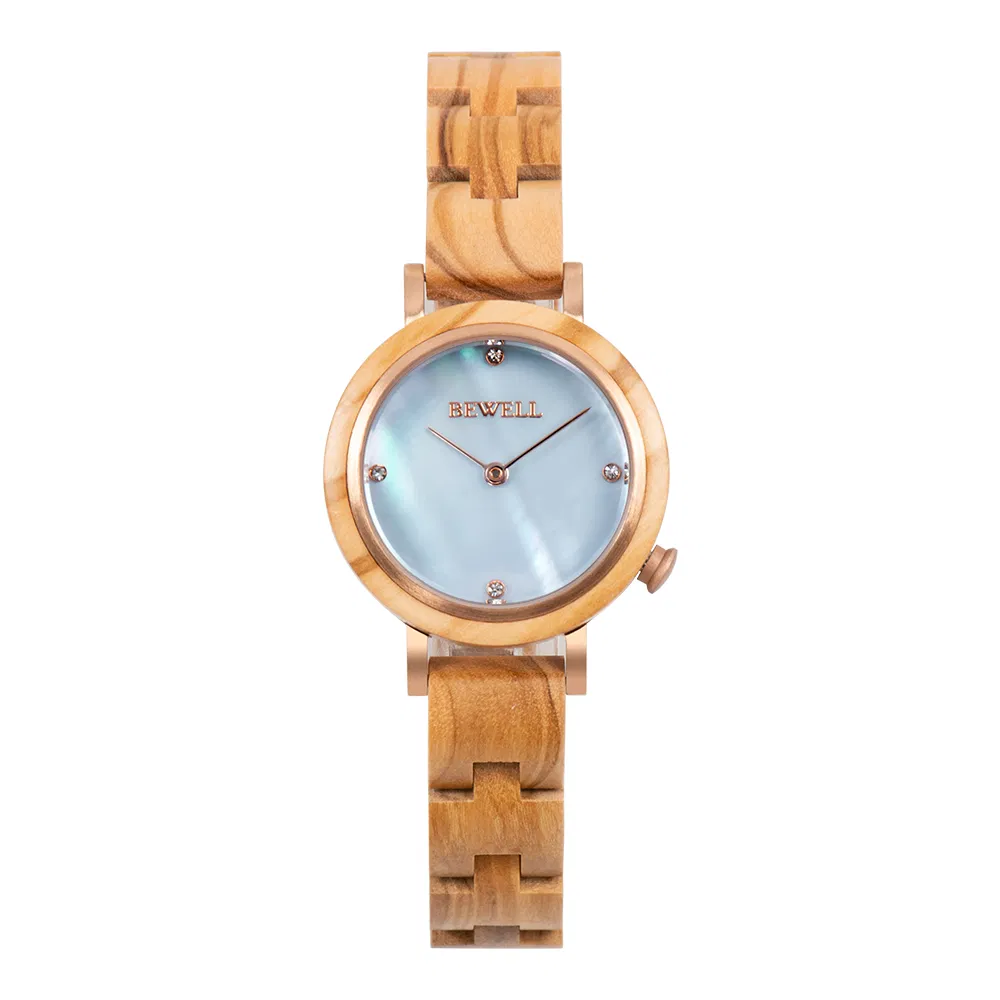 Fashion 3ATM Water Resistant Japan Quartz Movement New Wood Watch for Lady