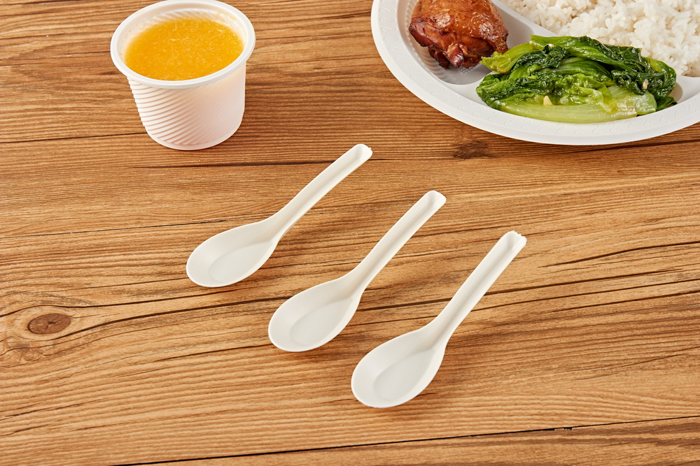 Waterproof Noodle Soup Biodegradable Soup Spoons Disposable for Restaurant Camping Use