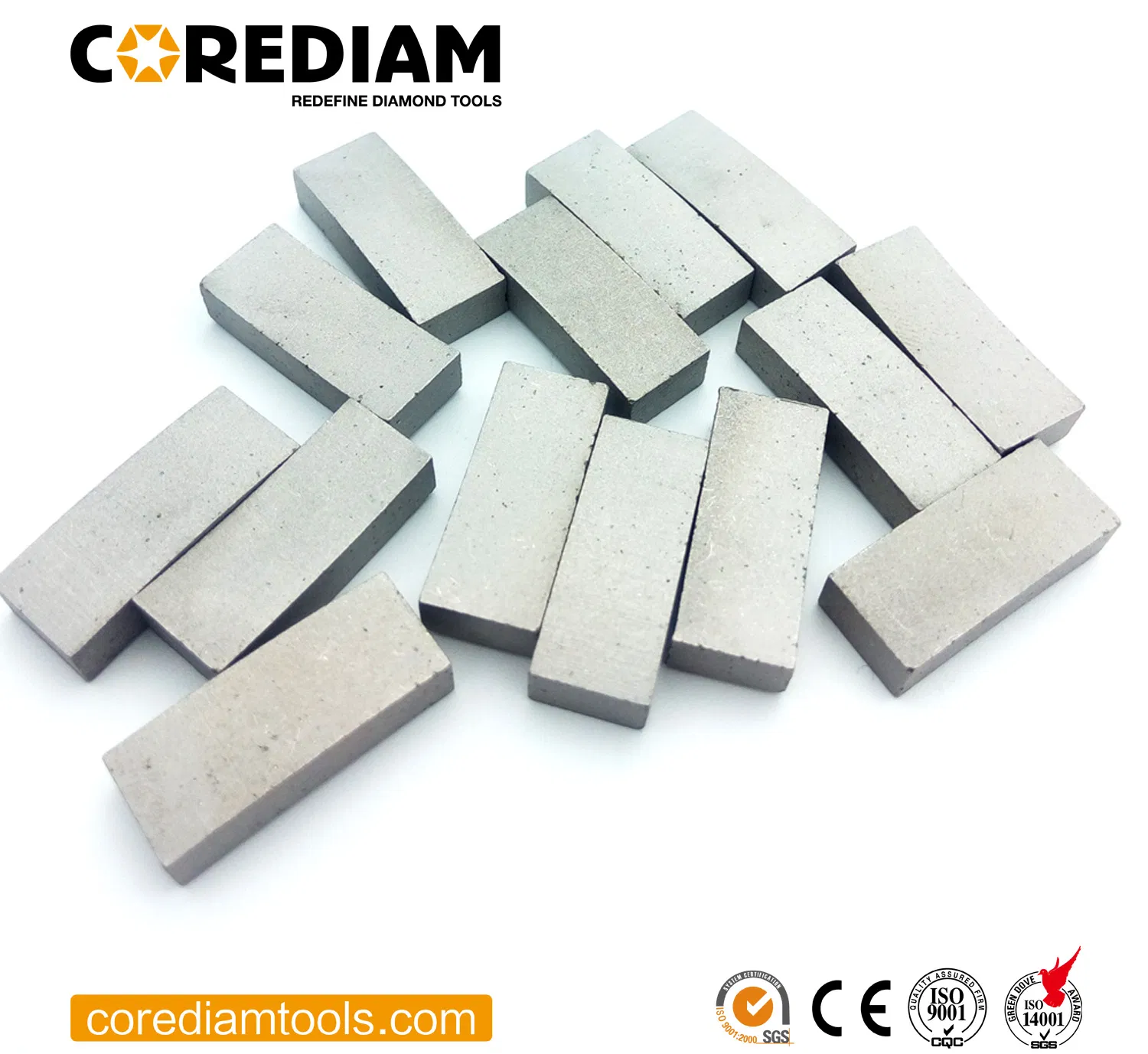 Алмазные сегменты для корончатого сверла 102 мм