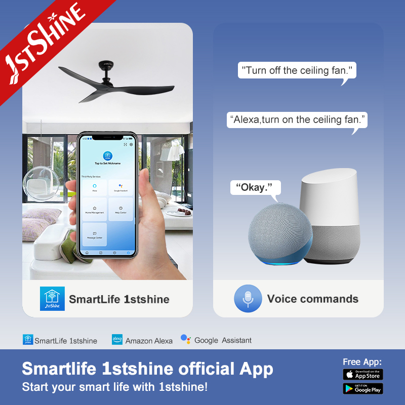 Потолочный вентилятор 1stshine 52 дюйма с пультом и APP
