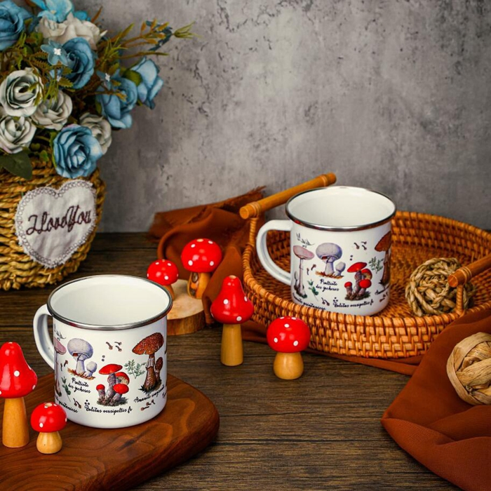 Camping Mugs Set Enamel Coffee Cup for Drinking Outdoor Anniversary Wedding