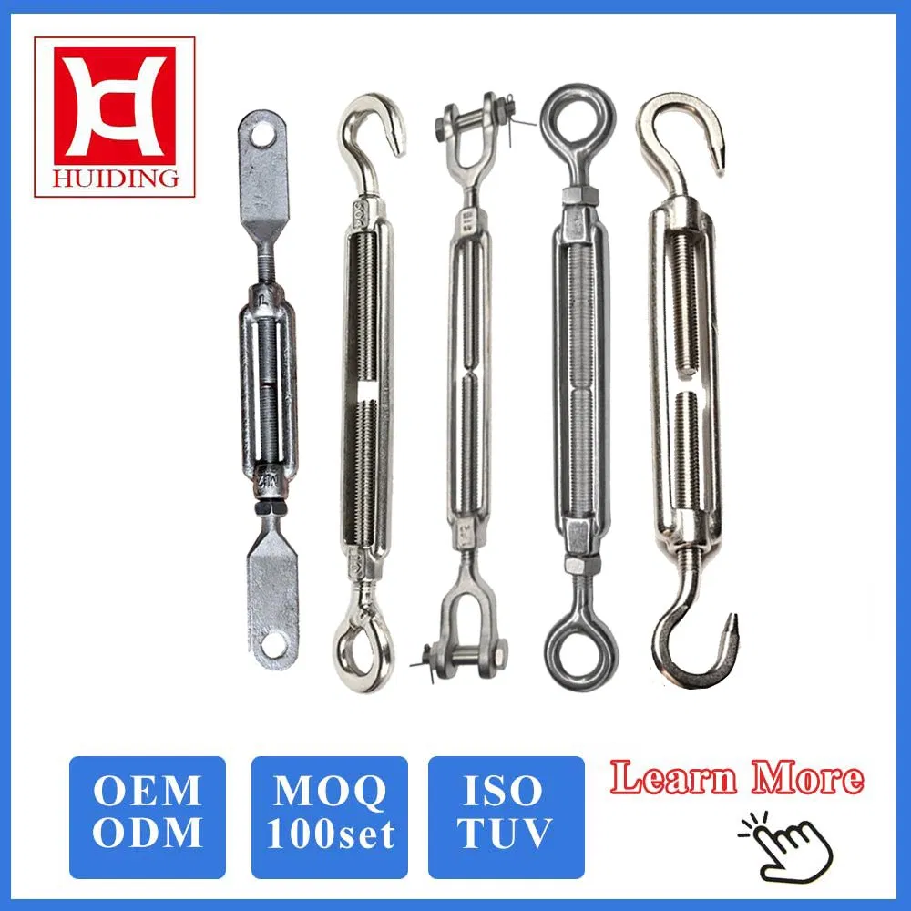 Huiding M16 Large Heavy Duty Cable Stainles Steel Eye to Eye FF Turnbuckle for Sale Factory Price
