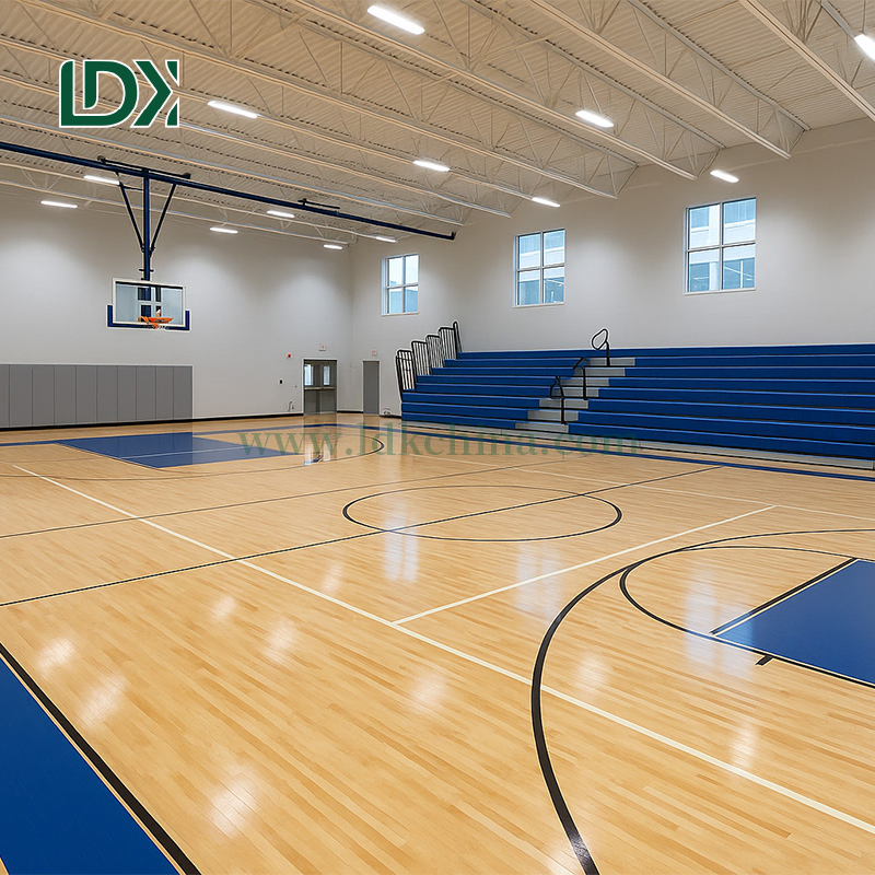 Durable Sports Wood Floor with Anti-Slip Surface for Basketball Courts