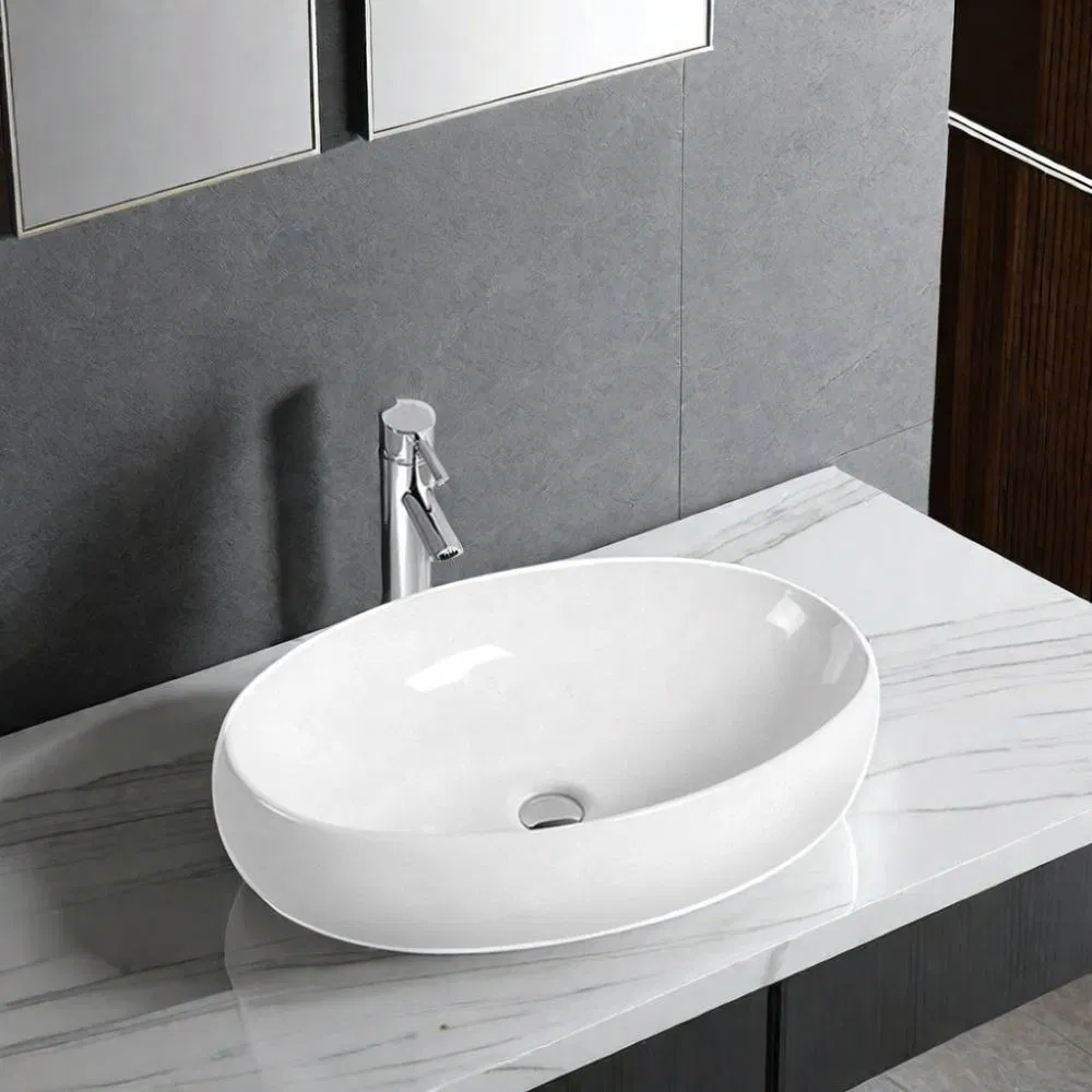 Factory Price Sanitary Ware Ceramic Sink Countertop Round Wash Basin for Bathroom
