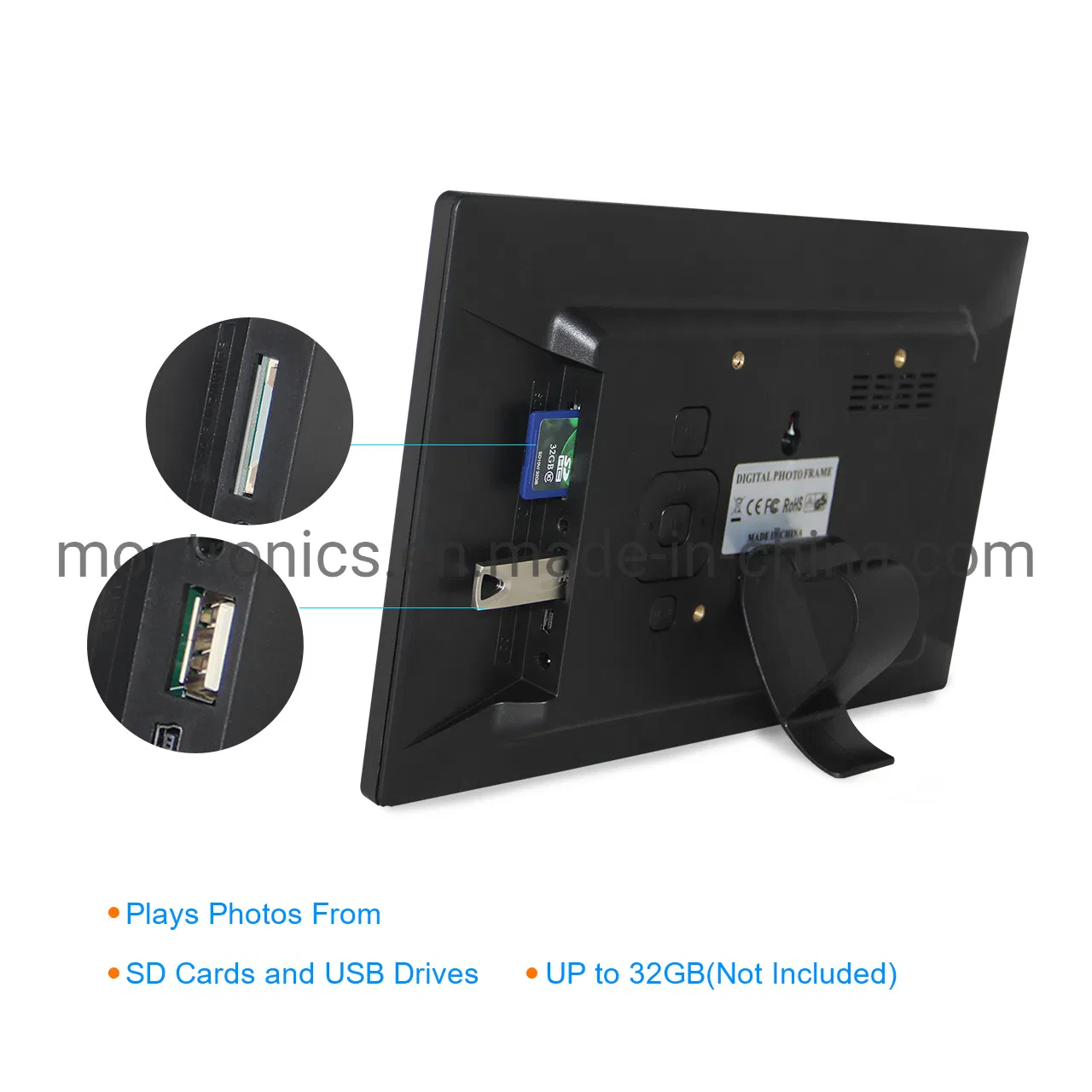 10-Inch Desktop Digital Photo Frame 1024 X 600 WiFi Android 11.0 USB Player