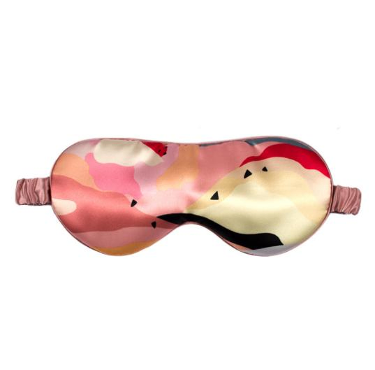 Wholesale Custom Printed Logo OEM Silk Satin Sleep Eye Mask Travel Night Sleeping Eye Mask