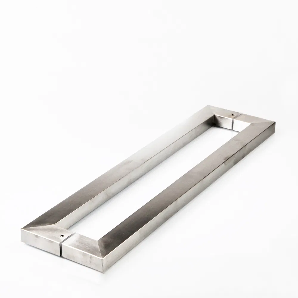 Stain Finish Square Tube Glass Door Handle for Entrance Door