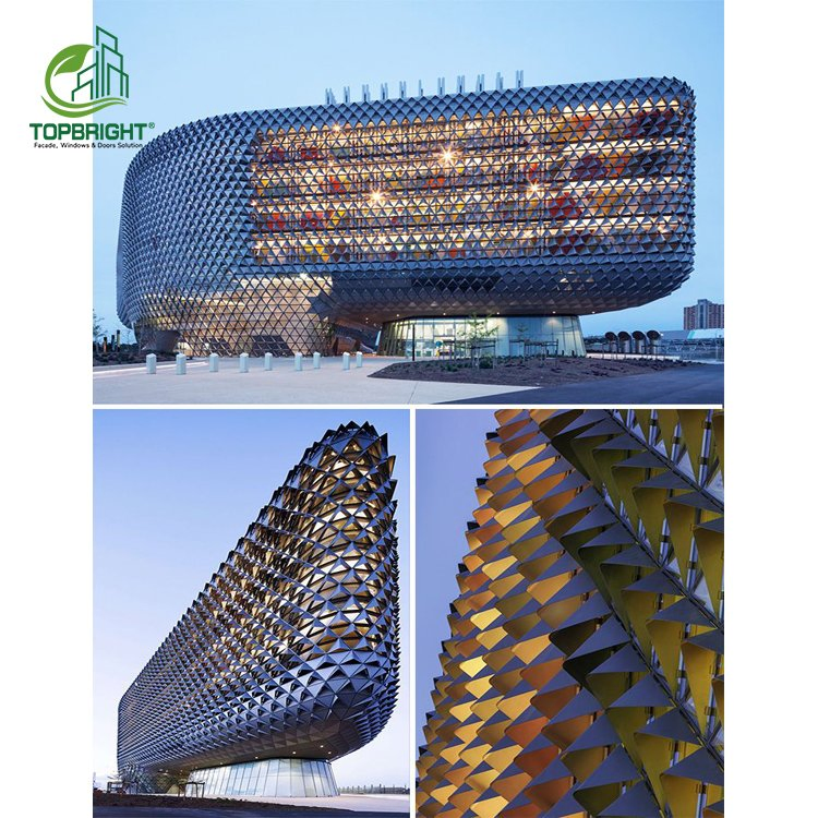 Topbright aluminium cladding system aluminum panels exterior building facade curtain walls
