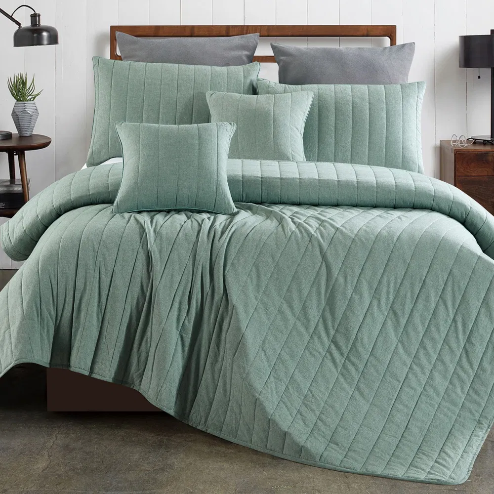 100%Organic Cotton Quilt Set 3-Pieces Bedspread for Home