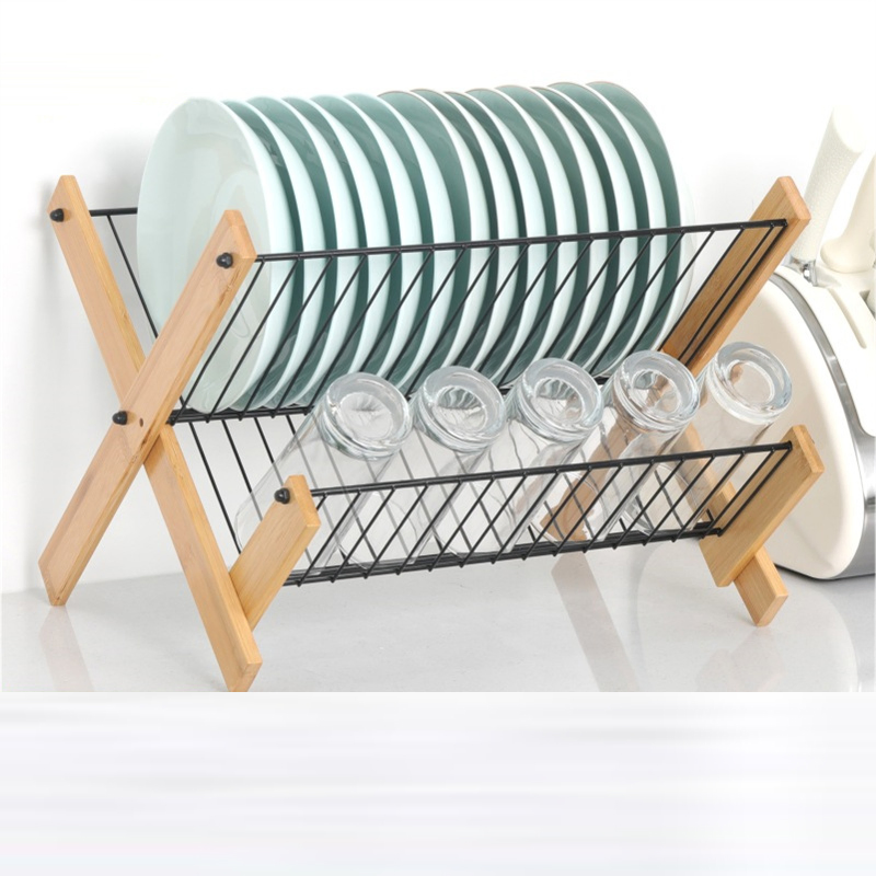 Household Items Kitchen Foldable Drain Dish Plate Drying Rack for Bowls