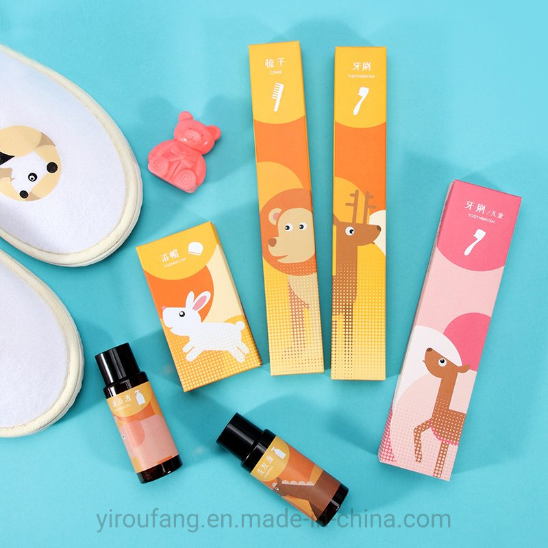 Cartoon Child Hotel Amenities Disposable Bathroom Toothbrush for Gift Set