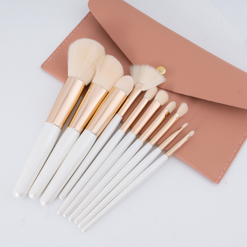 Makeup Brushes Wholesale 10PCS Cosmetic Brushes Set Cosmetic Blender with Fan Brush