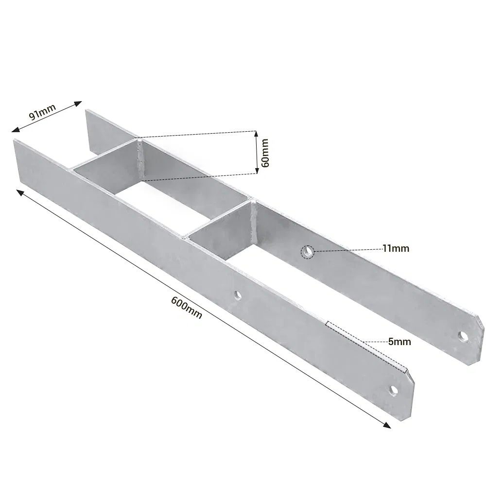 Анкер H-образный для столбов забора оцинкованный