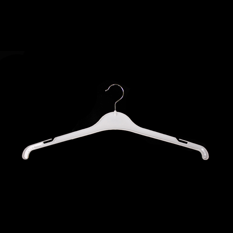 Wholesale White Plastic Clothes Dress Coat Hangers Custom Logo Printing