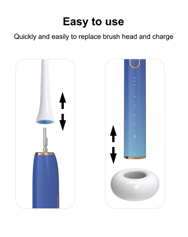 Ultra Sonic Electric Toothbrush with 8 Brush Heads Wireless Charging