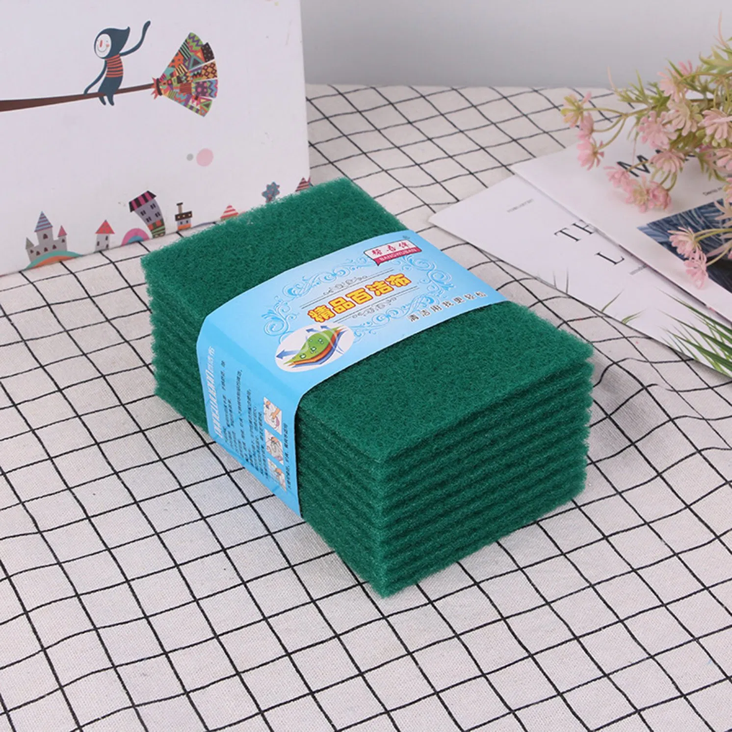 Kitchen and Dish Cleaning Heavy Duty Scour 10 Pads Green Non-Scratch Scour Pads