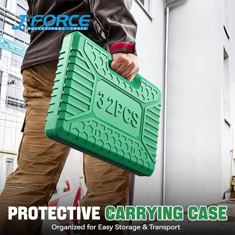 Набор головок 1/2 дюйма для пневмогайковерта, 32 шт, Cr-V