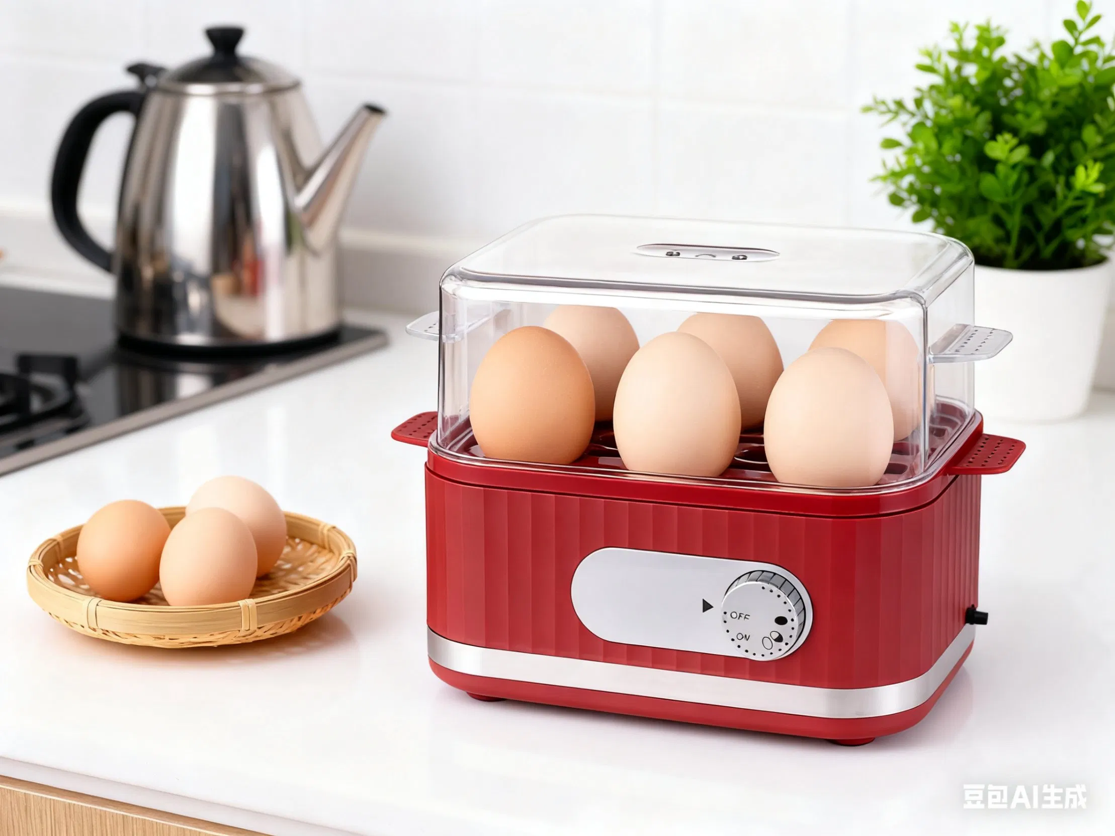 Smart Electric Egg Boiler with Timer for 6 Eggs