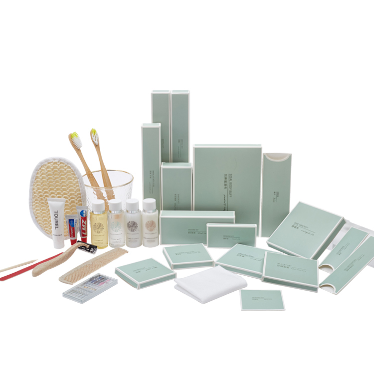 Custom 5 Star Luxury Eco Friendly Hotel Size Toiletries Set Biodegradable Wheat Straw Hotel Disposable Supplies Amenities