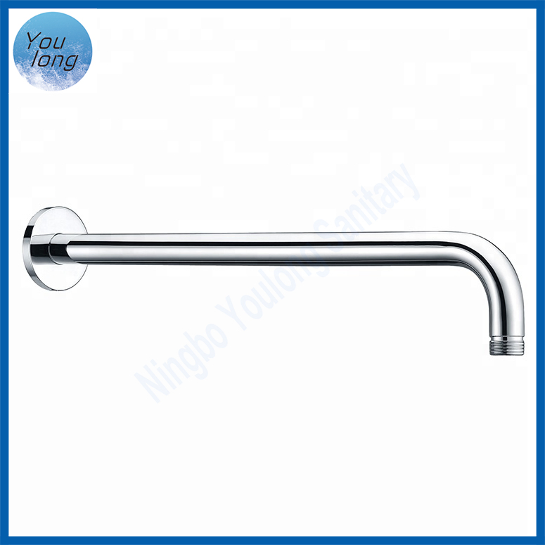 Shower Extension Pipe Brass Rain Shower Head Arm with Flange Wall Mounted