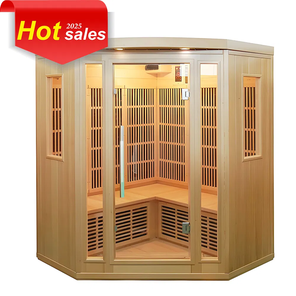 2025 New Design Indoor Pentagonal Wet Steam Sauna with Harvia Stove