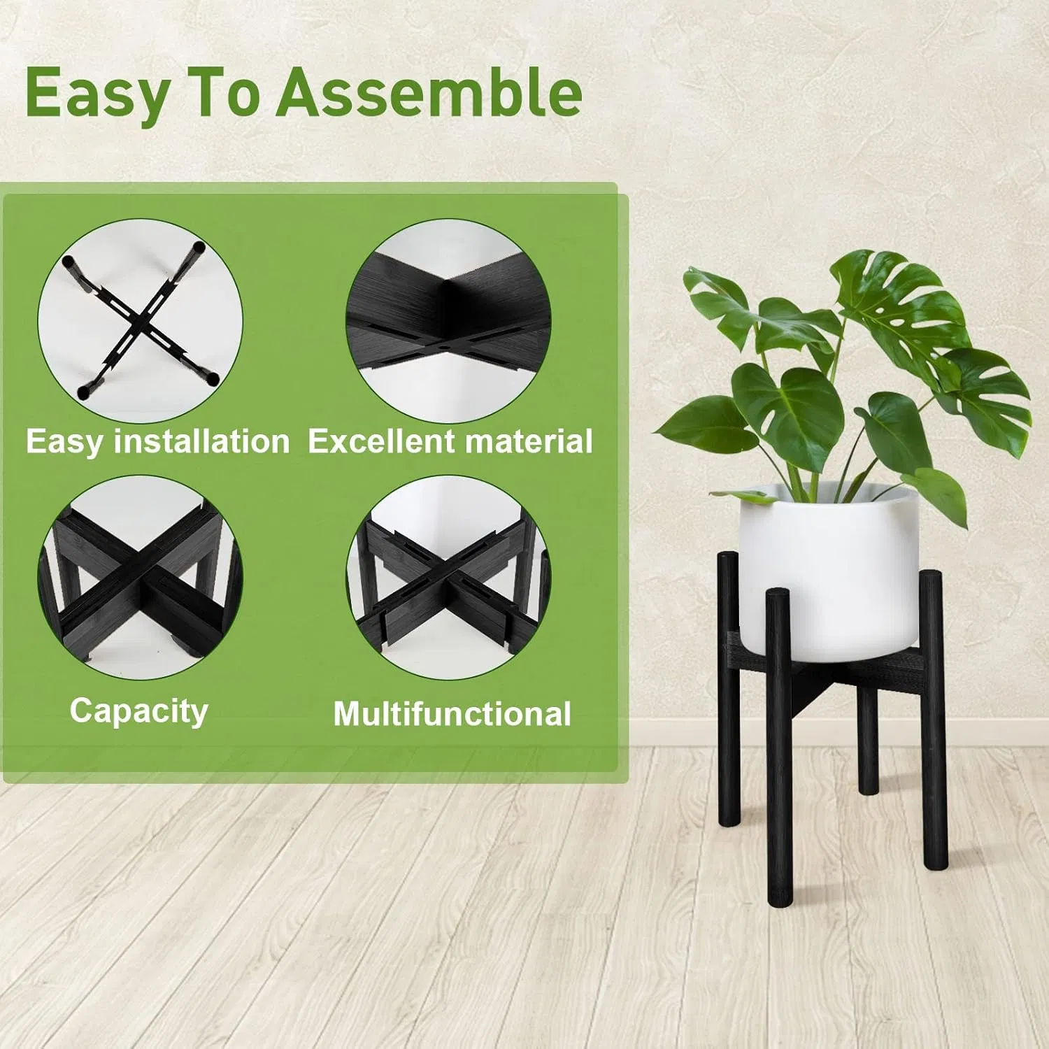 Bamboo Home Creative Size 2, Living Room Balcony Succulent Green Robe Bamboo Stretchable Flower Frame