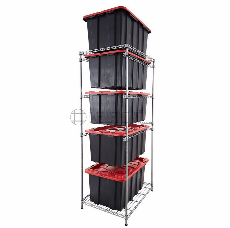 Heavy Duty Storage Rack 5 Tiers Chrome Wire Mesh Shelving Factory Multilayer Steel Shelves for Garages