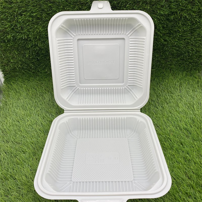 Disposable Biodegradable Cornstarch 6inch Burger Clamshell Food Box
