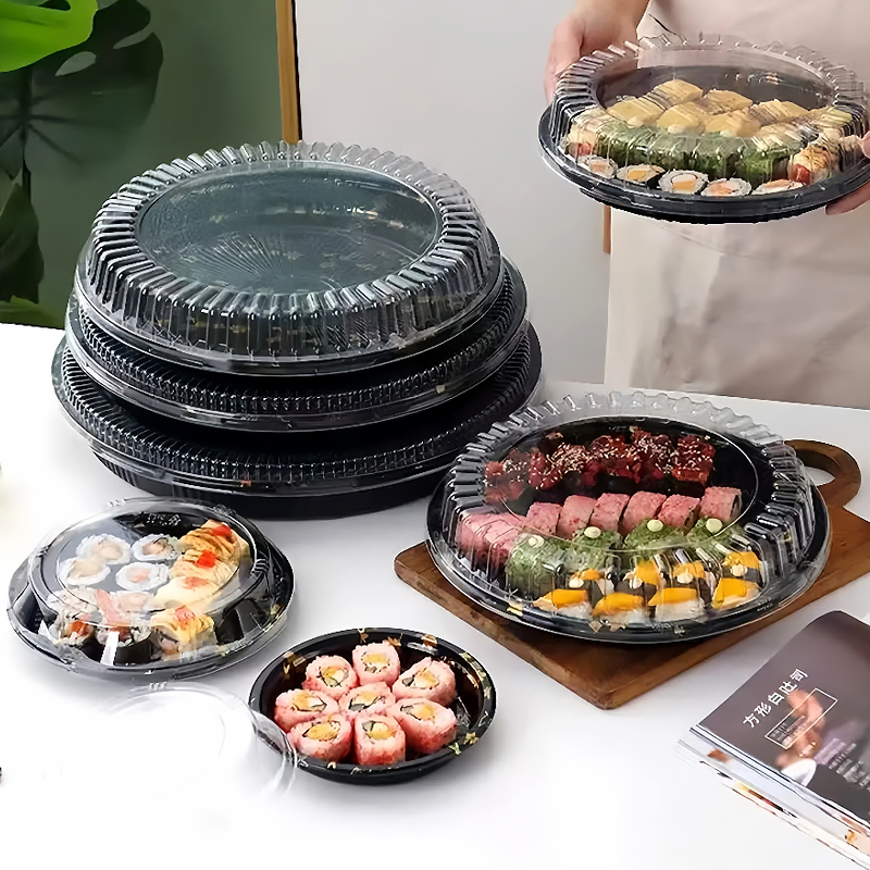 Disposable Sushi Plastic Tray Sushi Plate Takeout Food Packaging Sushi Boxes