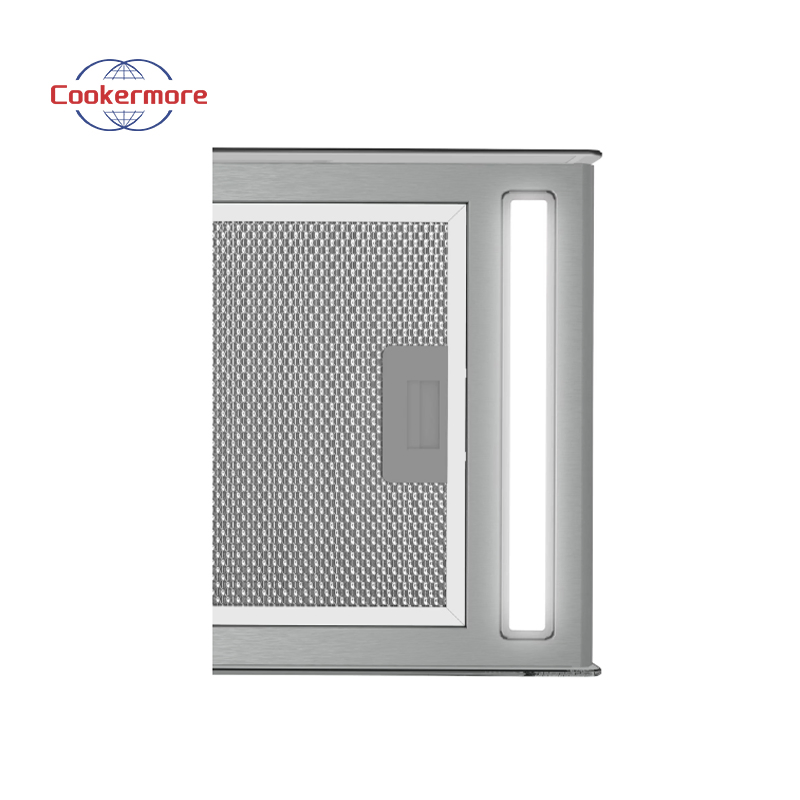 Durable Tempered Glass Island Mounted Square Kitchen Ventilation Range Hood