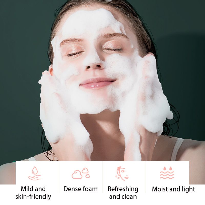 Customized Logo Deep Cleansing Pore Acne Removal Face Cleanser Tea Tree Oil Control Rose Whitening Face Mousse