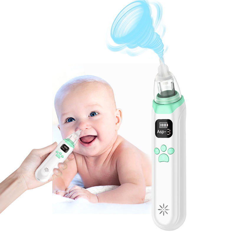 Home Use Electric Adjustable Suction Children Nose Cleaner with 3-Type Silicone Tips Baby Nasal Aspirator
