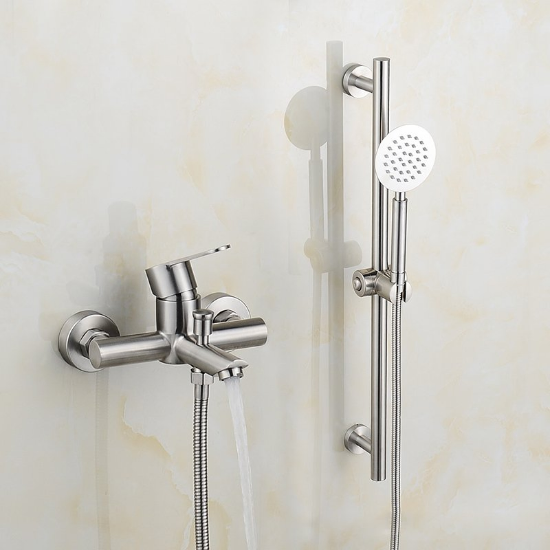 Душевой смеситель из нержавеющей стали 304 со скользящей штангой