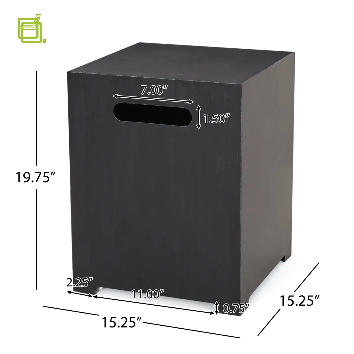 Urban Matte Black Aluminum Rectangular Propane Gas Outdoor Patio Fire Pit Table