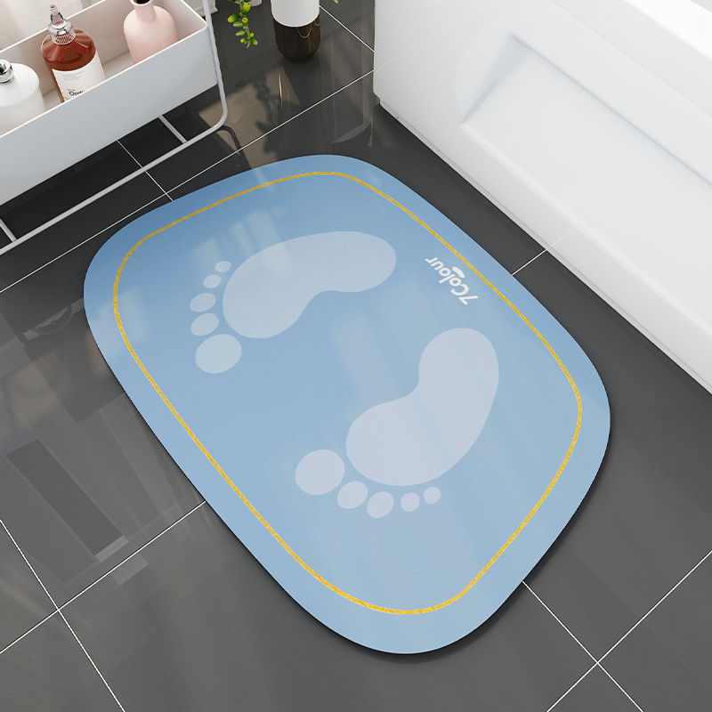 Diatomaceous Earth Bath Mat Non-Slip Super Absorbent Quick Dry Toilet Floor Mat Shower Bath Mat