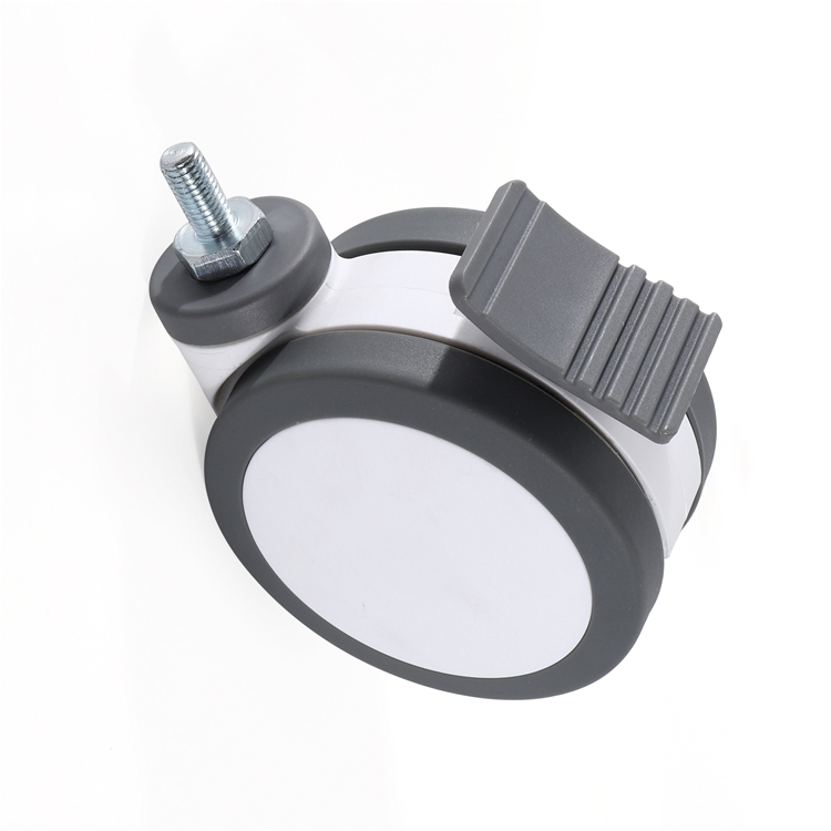3/4/5 Inch Thermoplastic Rubber TPR Plastic Fork Plate Swivel Caster with TPR Medium Duty Hospital Bed Medical Wheel