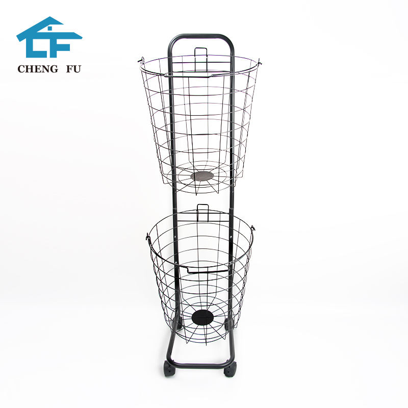 Wire Laundry Hamper with Handle Laundry Cart Storage Rolling Hamper for Organizing Clothes Black