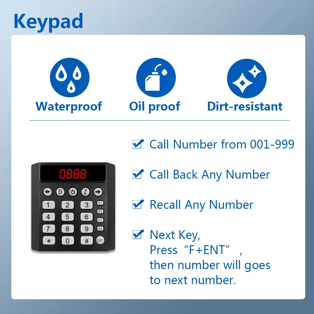 Wireless Queue Calling System Voice Call Waiting Number Management System for Restaurant Hospital Bank
