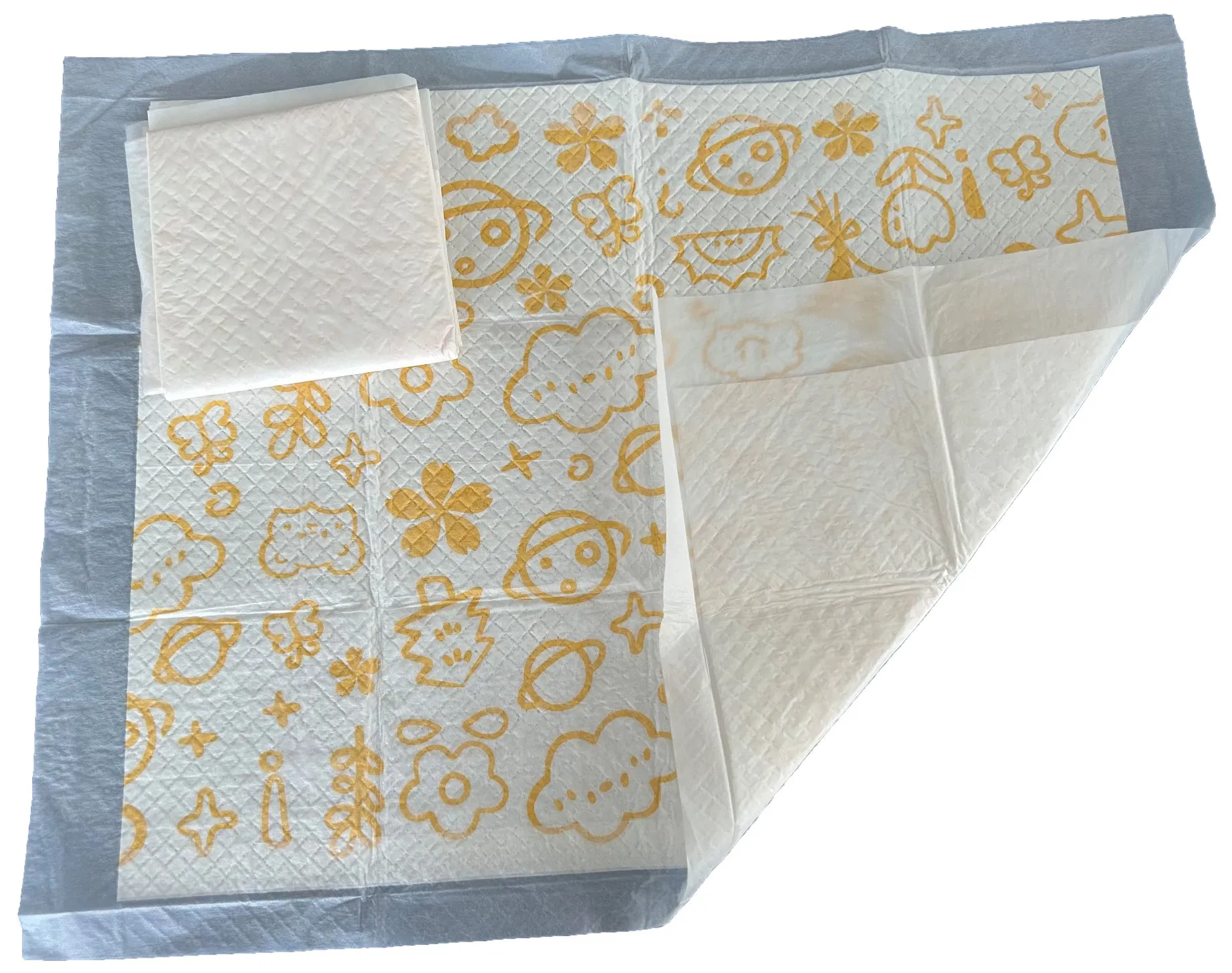 Orange Cute Print Highly Absorbent Waterproof Disposable Underpads