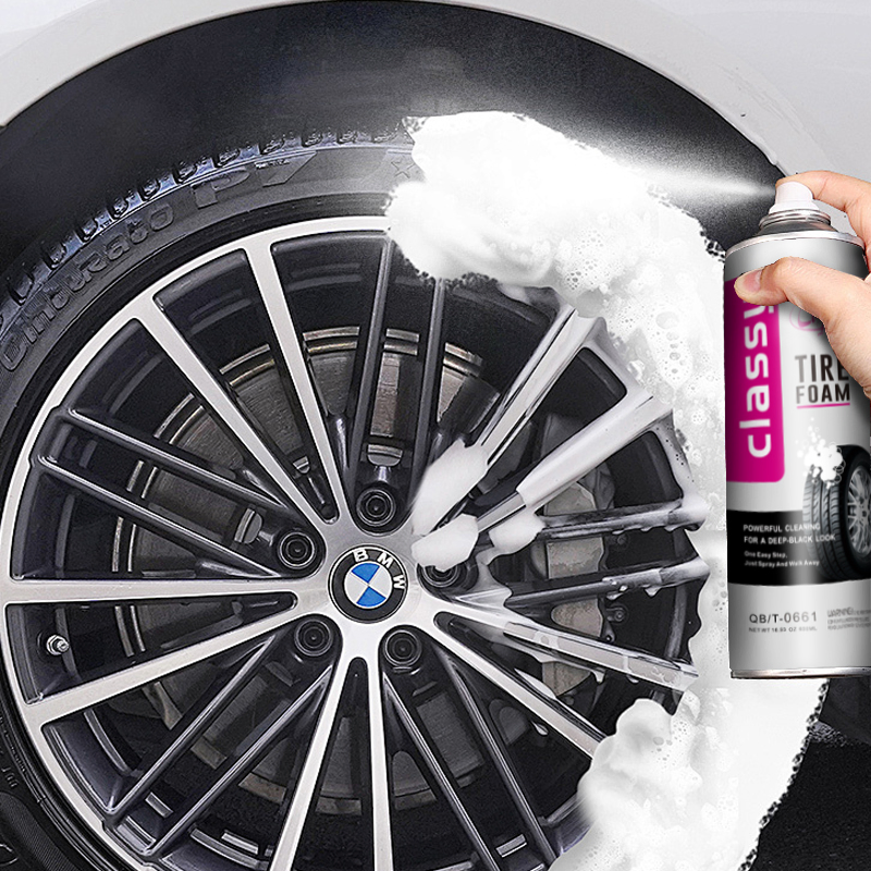 Powerful Cleaning for a Deep-Black Look Tire Foam