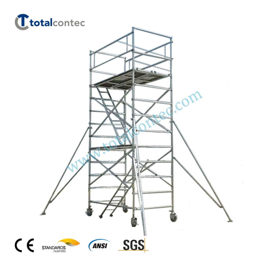 Customized Aluminum Portable Moving Scaffolding with Staircase