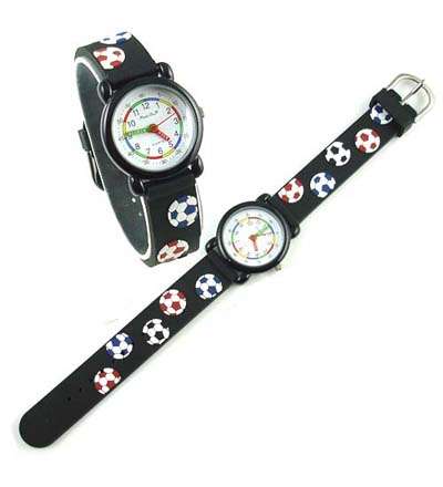 Children's Wristwatch Japan Movement Kids Silicone Watch with Football