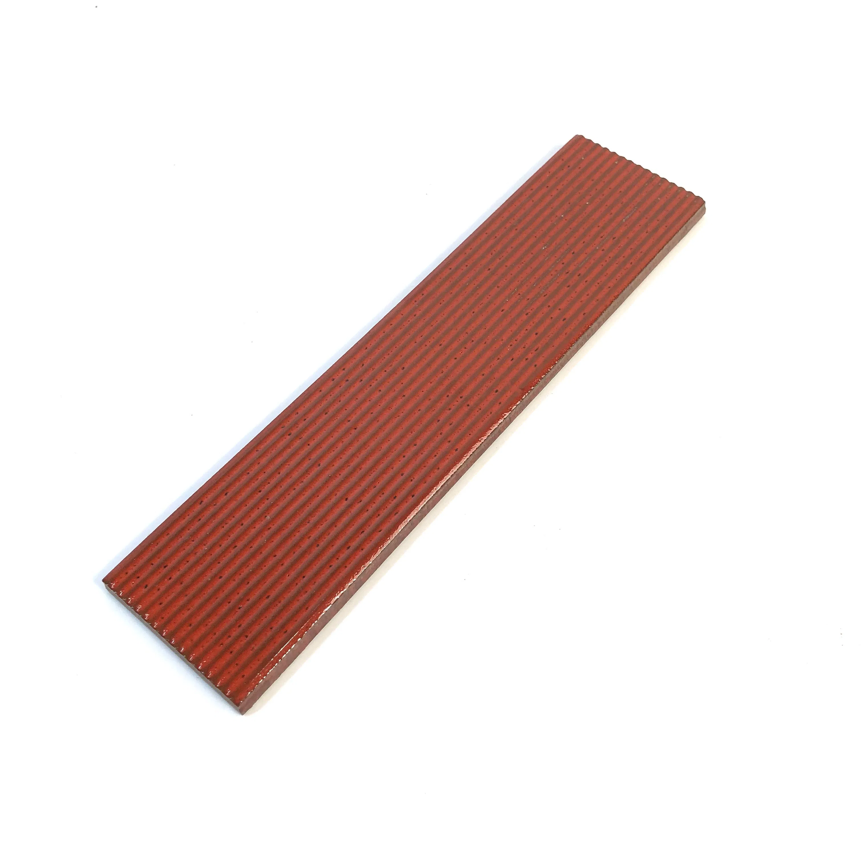 High Quality 3D Luxury Glazed Red Glossy Surface Ceramic Subway Tile for Wall Decoration Villa Hotel Project