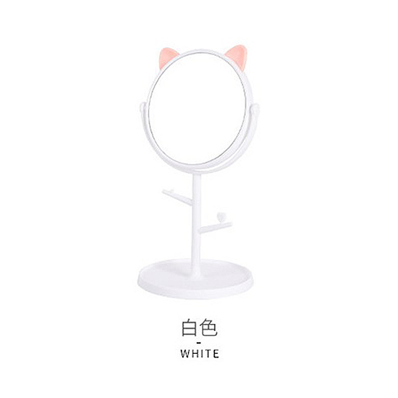 Cartoon Rotating Vanity Mirror Desk Vanity Mirror with Tray