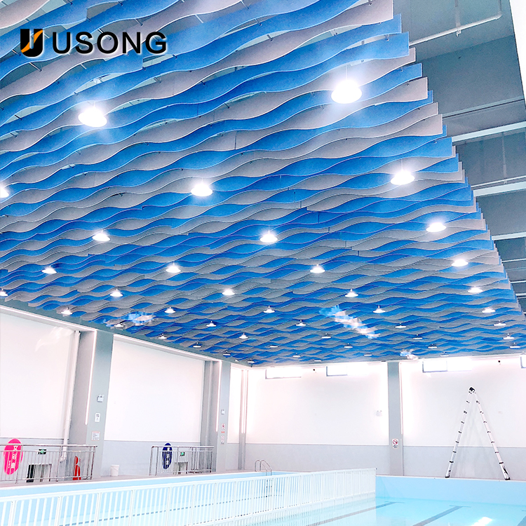 Factory Zhifa's Latest Design Polyester Fiber Environment-Friendly Wave Ceiling