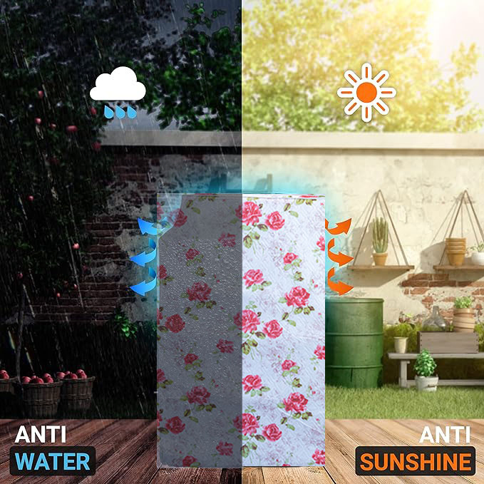 Washer/Dryer Cover for Front Load, Washing Machine Cover Waterproof, Dustproof and Anti-UV, Heavy Duty Oxford Washer Covers for Outside, Color Flowers Bubbles