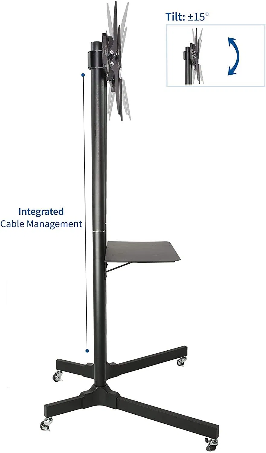 Stand-TV 03e TV Cart with Dual Pole up to 50kg Suit 32-65" TV